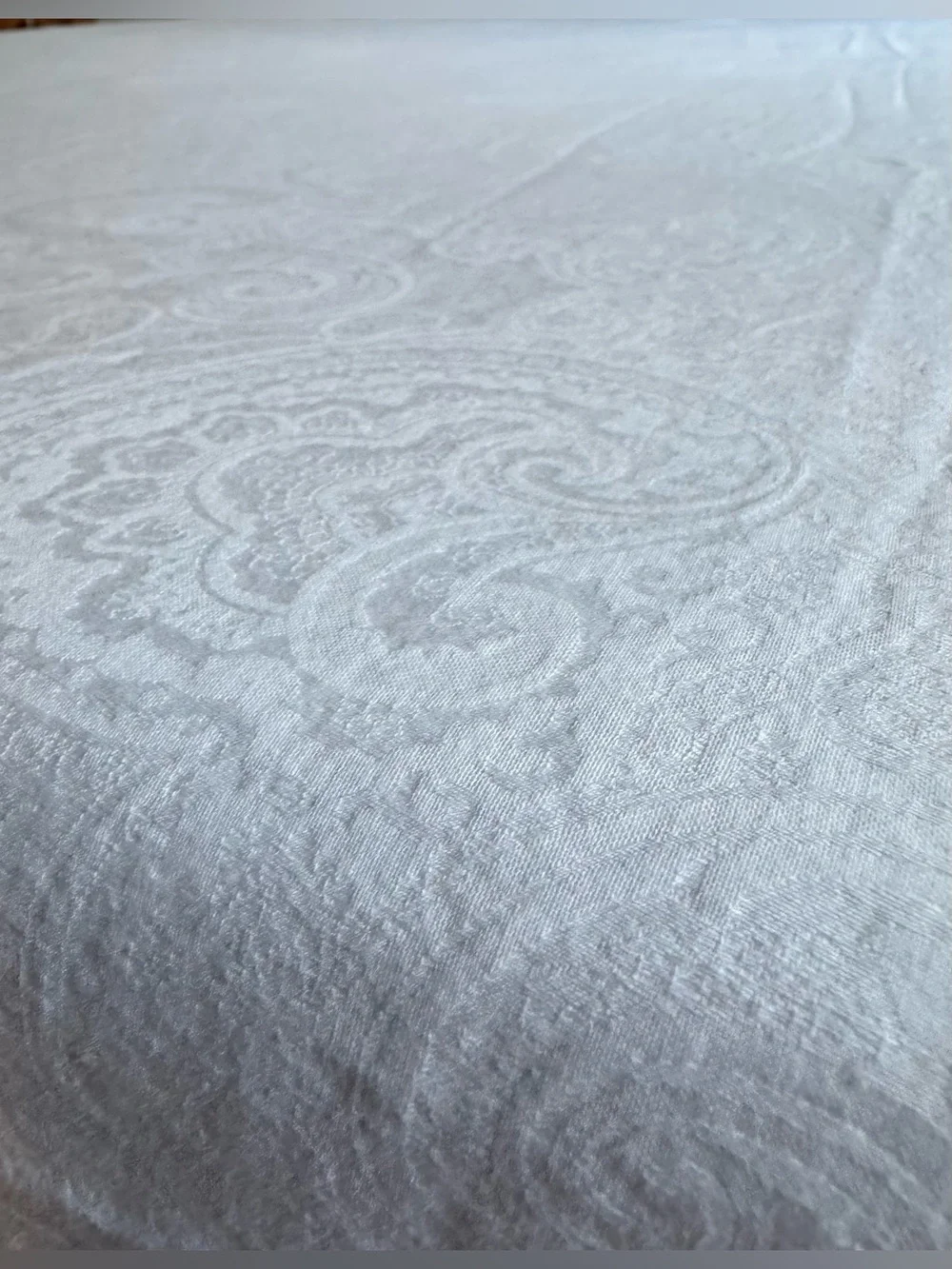 SFERRA Egyptian Cotton White Paisley Jacquard Flat Sheet Italy